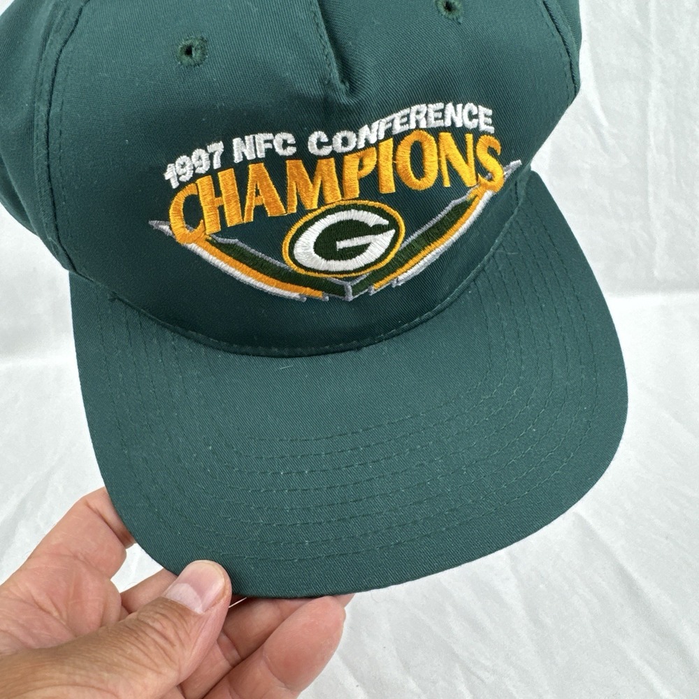Vintage 1997 Green Bay Packers NFC Conference Champions Snapback Hat New Era - Picture 3 of 7